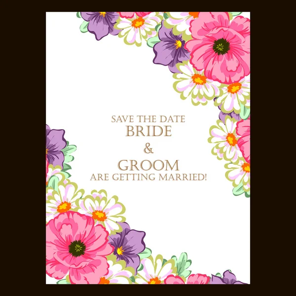 Pozvánka na květinovou svatbu — Stockový vektor