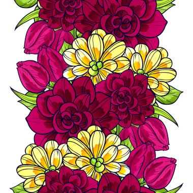 Çiçekli düğün davetiyesi.