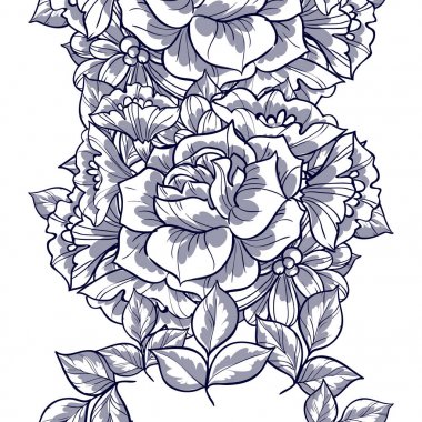 Çiçekli düğün davetiyesi.