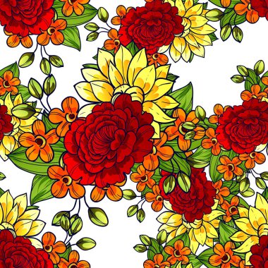 Çiçekli düğün davetiyesi.