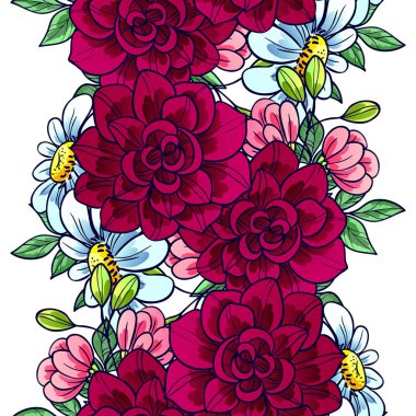 Çiçekli düğün davetiyesi.