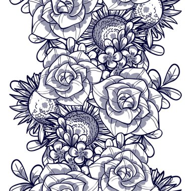 Çiçekli düğün davetiyesi.