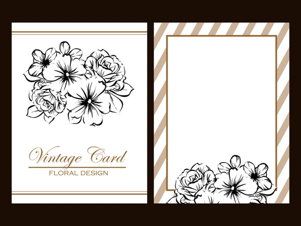 Tarjeta de invitación de boda floral — Vector de stock