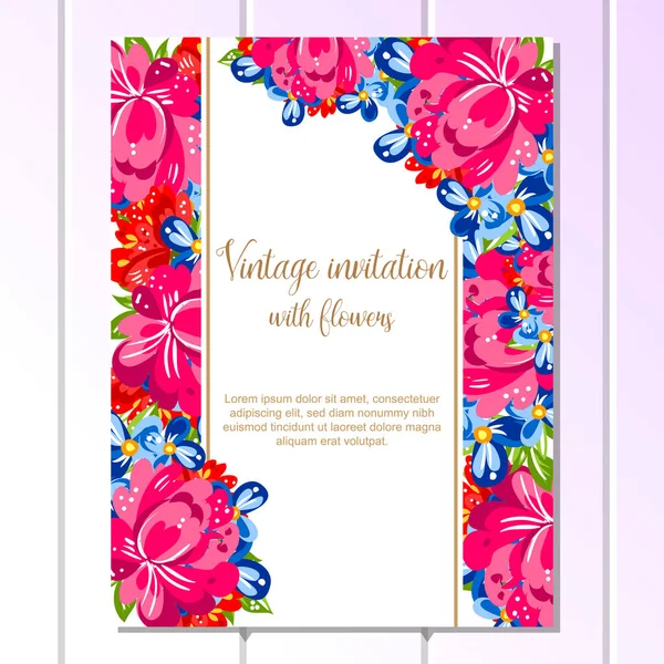Квіткова весільна листівка — стоковий вектор