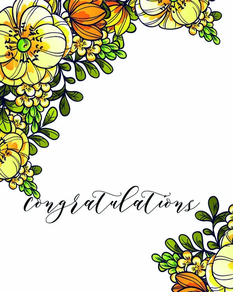 Tarjeta de felicitaciones florales — Vector de stock