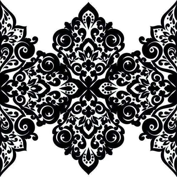 Motif orné monochrome sans couture — Image vectorielle