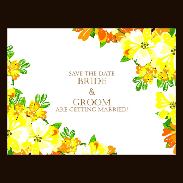 Cartão de convite de casamento floral — Vetor de Stock