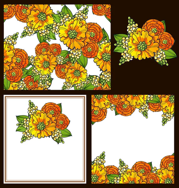 Tarjeta de fondo floral — Vector de stock