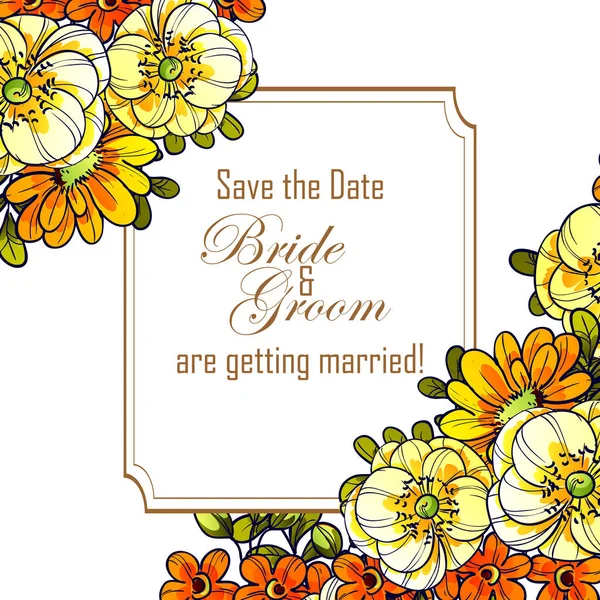 Pozvánka na květinovou svatbu — Stockový vektor