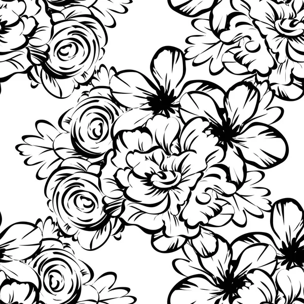 Modèle de fleur sans couture — Image vectorielle