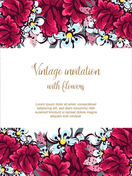 Vintage floral invitation card — Stock Vector