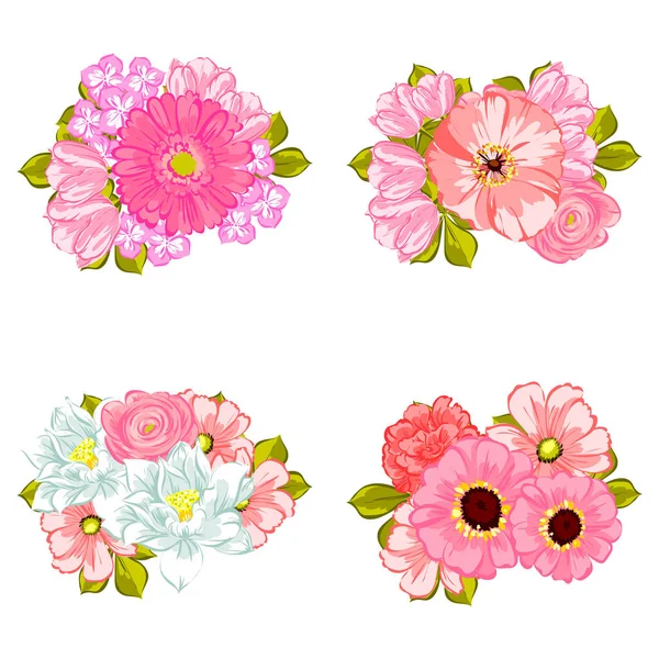 Sada krásných barevných květin — Stockový vektor