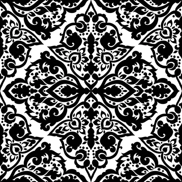 Seamless monochrome ornate pattern — Stock Vector