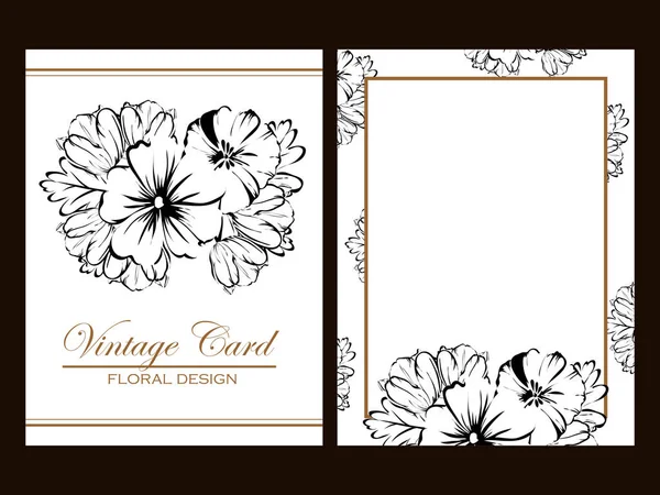 Tarjeta de invitación floral Vintage — Archivo Imágenes Vectoriales