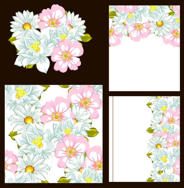花の背景カード — ストックベクタ