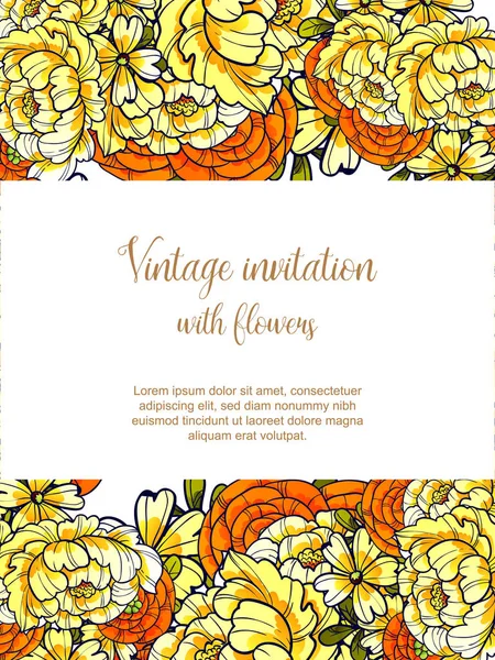 Vintage floral invitation card — Stock Vector