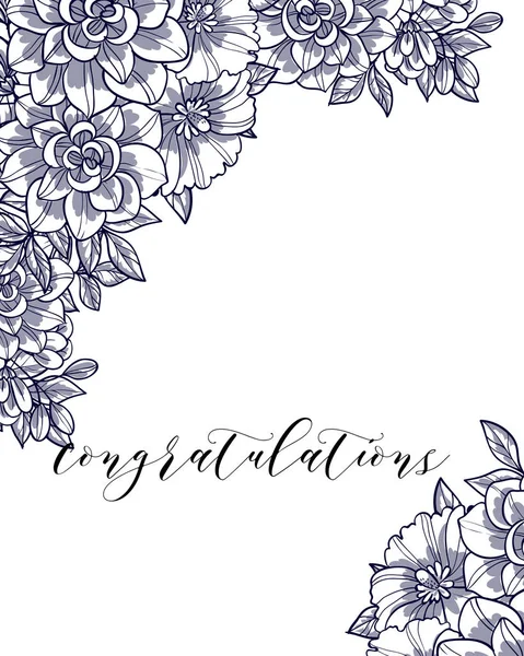 Tarjeta de felicitaciones florales — Vector de stock
