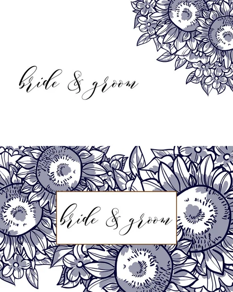 çiçek düğün davetiye kartı