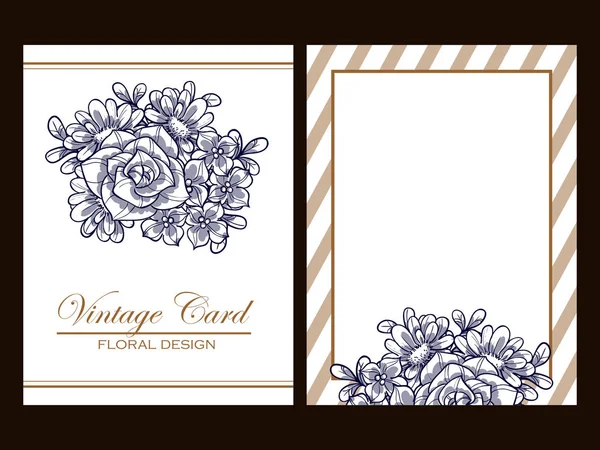 Tarjeta de invitación floral Vintage — Vector de stock