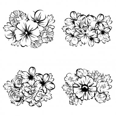 Dizi güzel süslü çiçekler