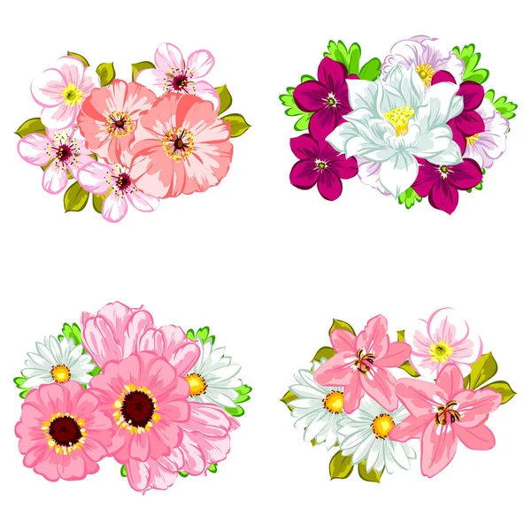 Készlet-ból gyönyörű színes virágok — Stock Vector