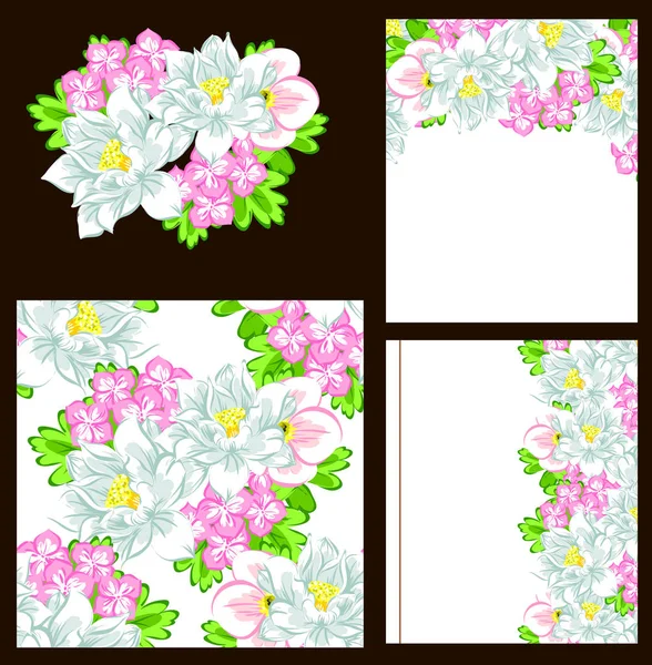 Tarjeta de fondo floral — Vector de stock