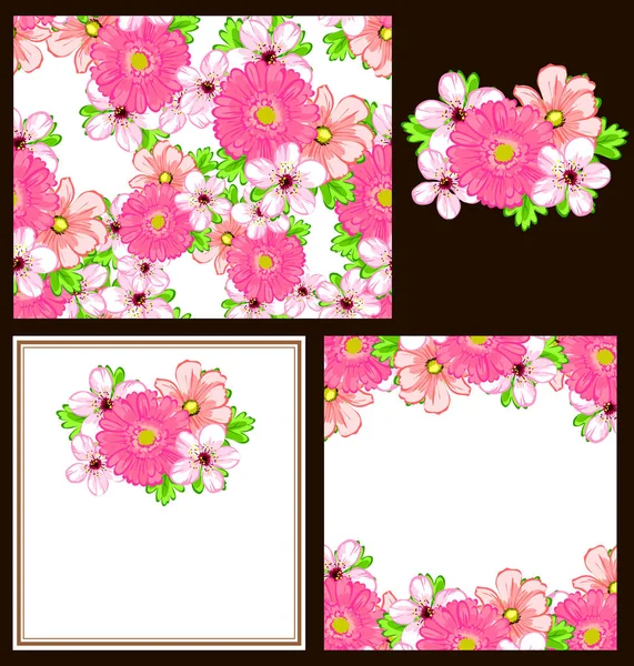 Floral achtergrond kaart — Stockvector