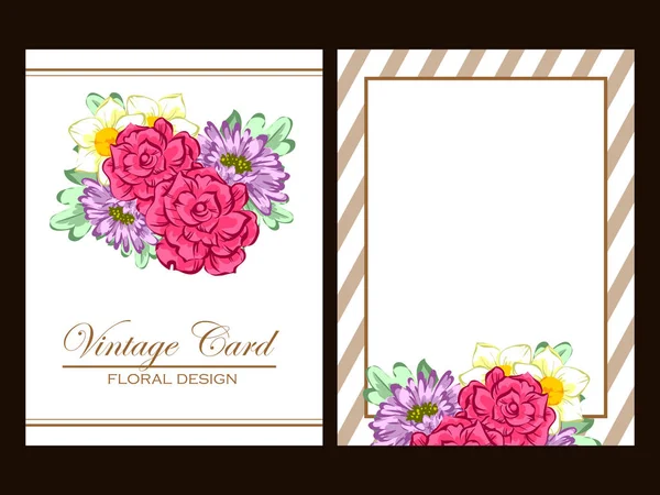 Vintage floral uitnodigingskaart — Stockvector