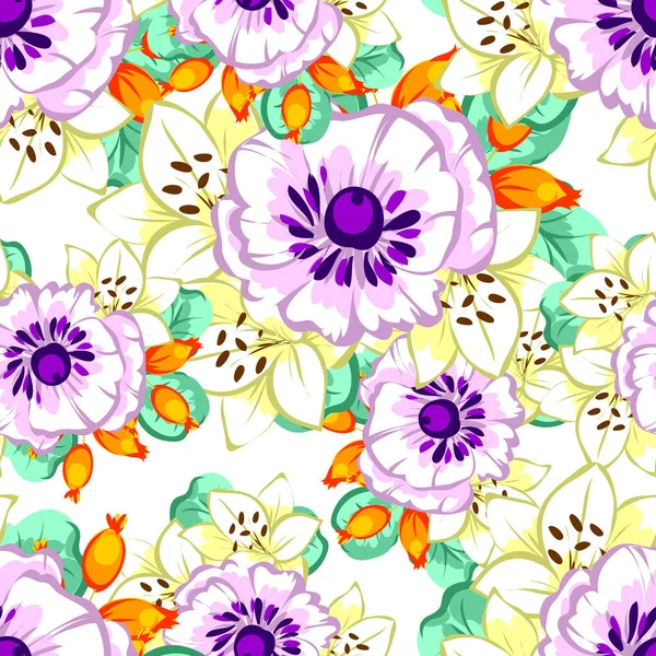 सीमलेस फूल पैटर्न — स्टॉक वेक्टर
