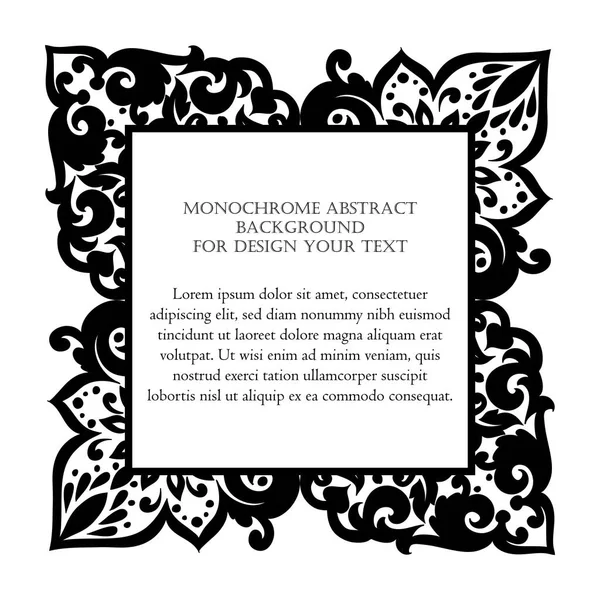 Tarjeta de invitación de arte abstracto monocromo — Vector de stock