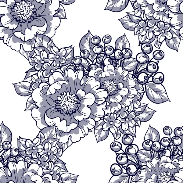 Modèle de fleur sans couture — Image vectorielle