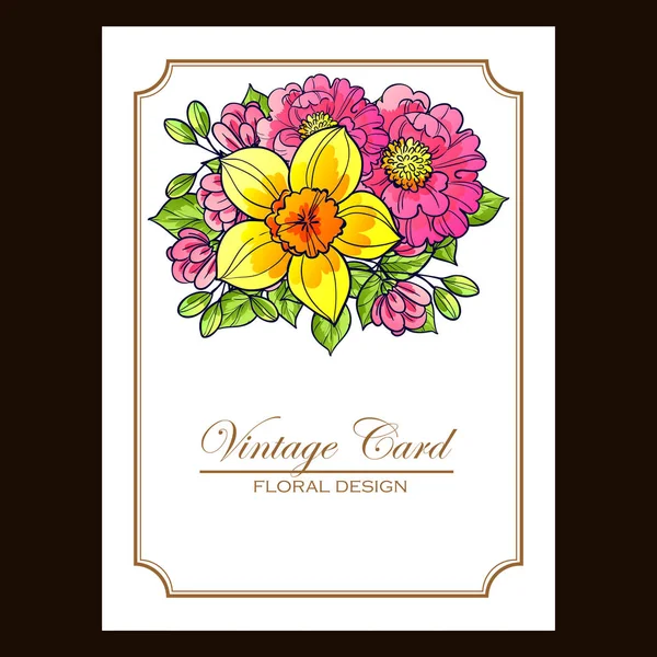 Vintage floral invitation card — Stock Vector