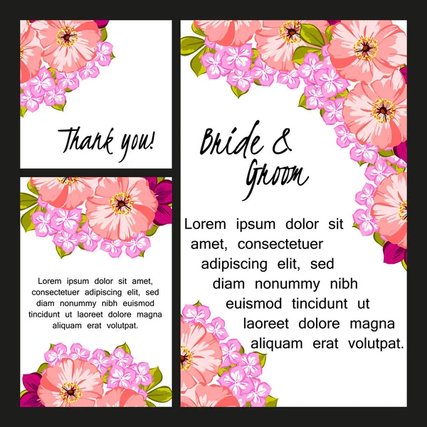 Çiçekli düğün davetiyesi.