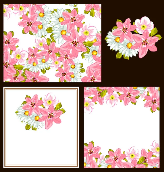 Cartão de fundo floral — Vetor de Stock