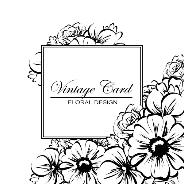 Vintage floral uitnodigingskaart — Stockvector