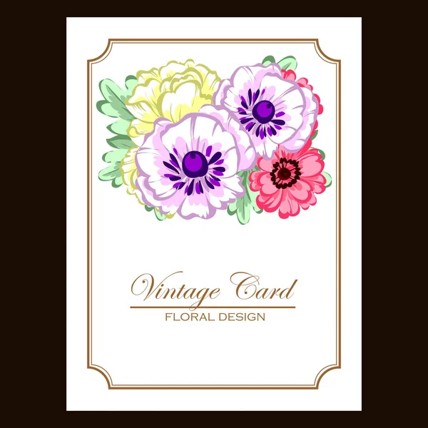 Vintage floral invitation card — Stock Vector