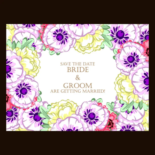 Floral wedding invitation card — Stock Vector