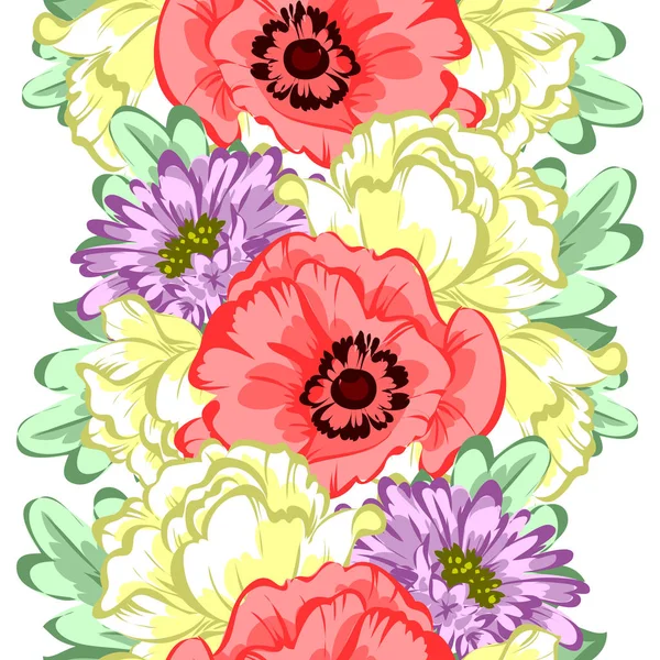 Naadloos bloemenpatroon — Stockvector