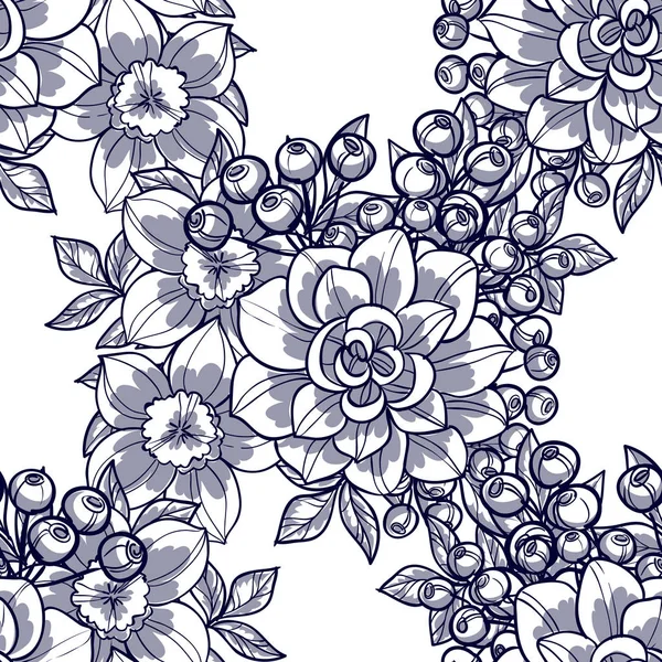 Modèle de fleur sans couture — Image vectorielle