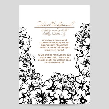 Çiçekli davetiye kartı