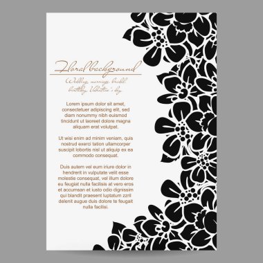 Çiçekli davetiye kartı