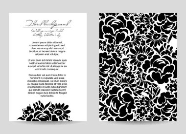 Çiçekli davetiye kartı