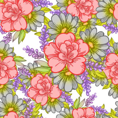 Sorunsuz suluboya çiçek deseni