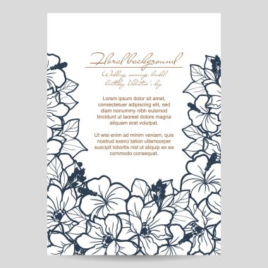 Çiçekli davetiye kartı