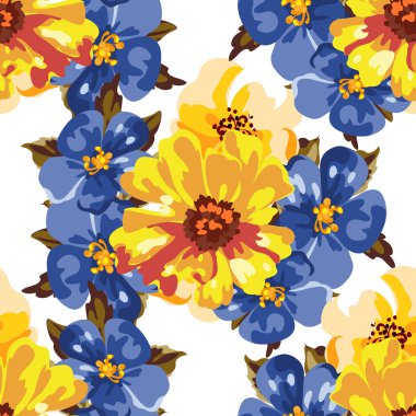 Sorunsuz suluboya çiçek deseni