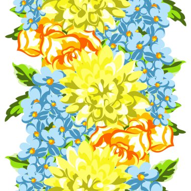 Sorunsuz suluboya çiçek deseni