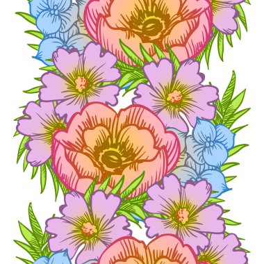 Sorunsuz suluboya çiçek deseni