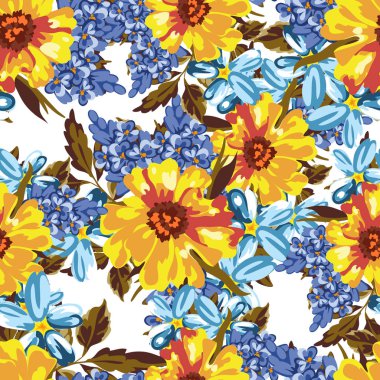 Sorunsuz suluboya çiçek deseni