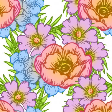 Sorunsuz suluboya çiçek deseni