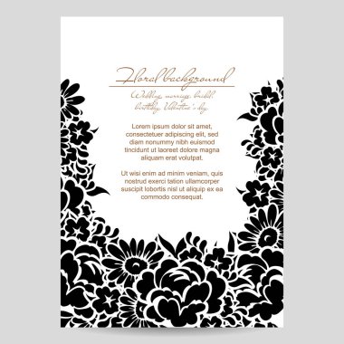 Çiçekli davetiye kartı